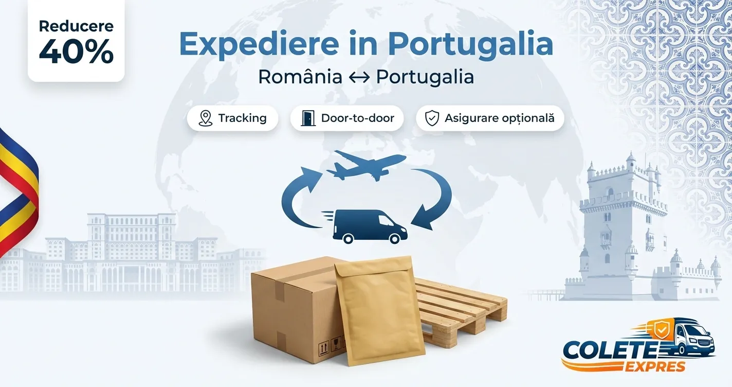 Banner Colete Expres pentru ruta Portugalia  Romania