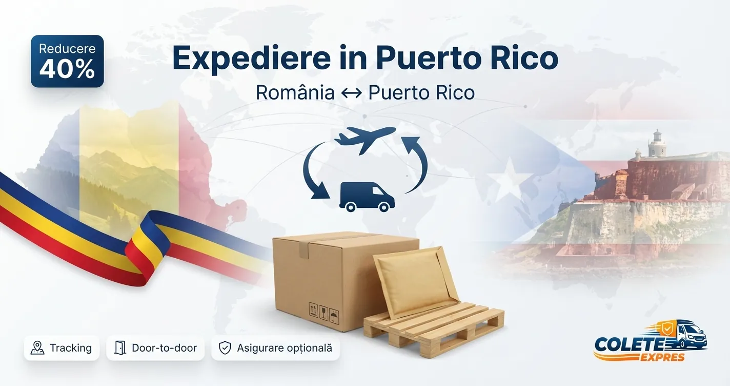 Banner Colete Expres pentru ruta Puerto Rico  Romania