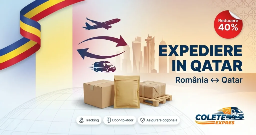 Banner Colete Expres pentru ruta Qatar <-> Romania