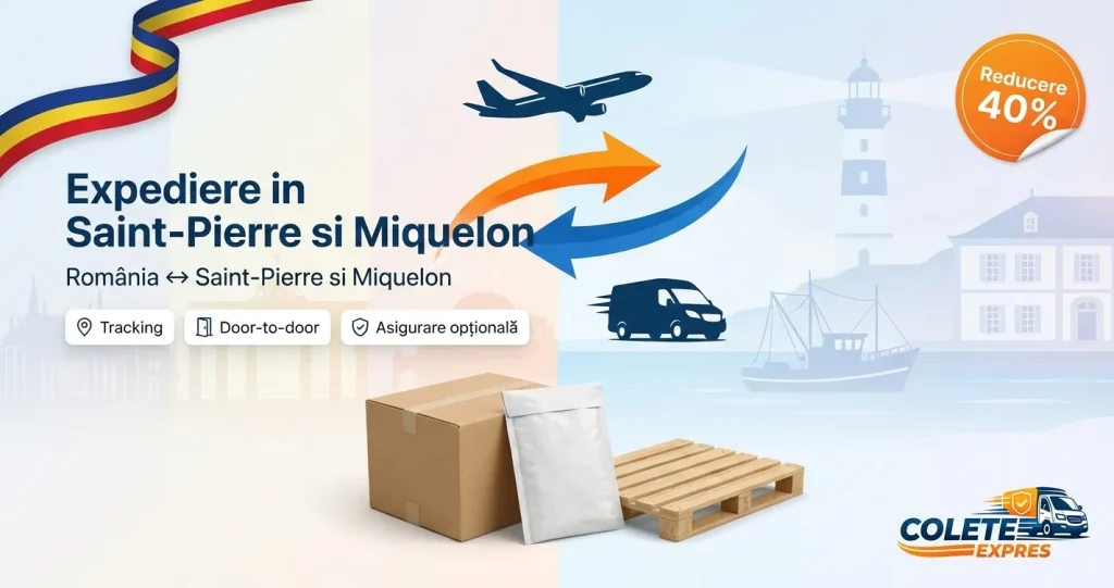 Banner Colete Expres pentru ruta Saint-Pierre si Miquelon <-> Romania