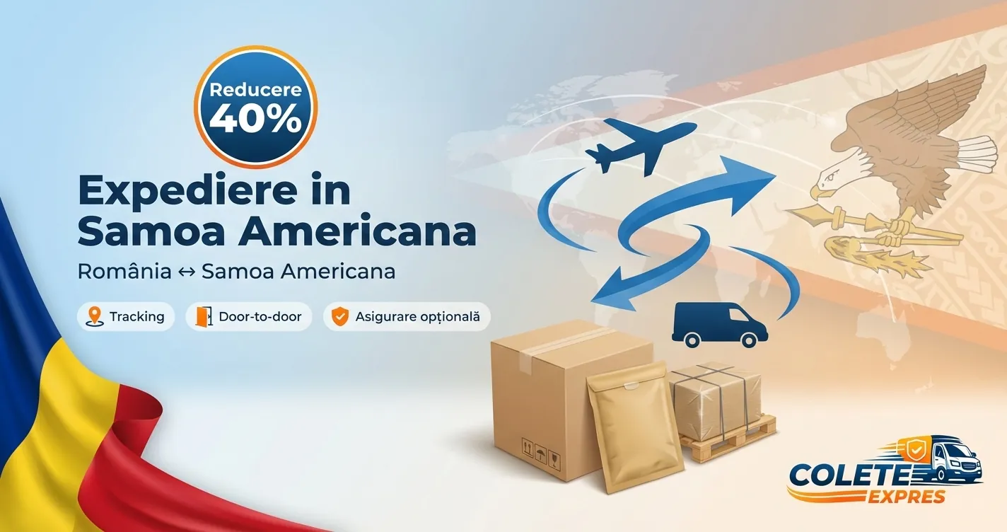 Banner Colete Expres pentru ruta Samoa Americana  Romania