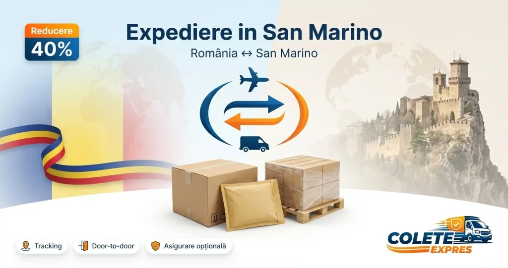 Banner Colete Expres pentru ruta San Marino <-> Romania