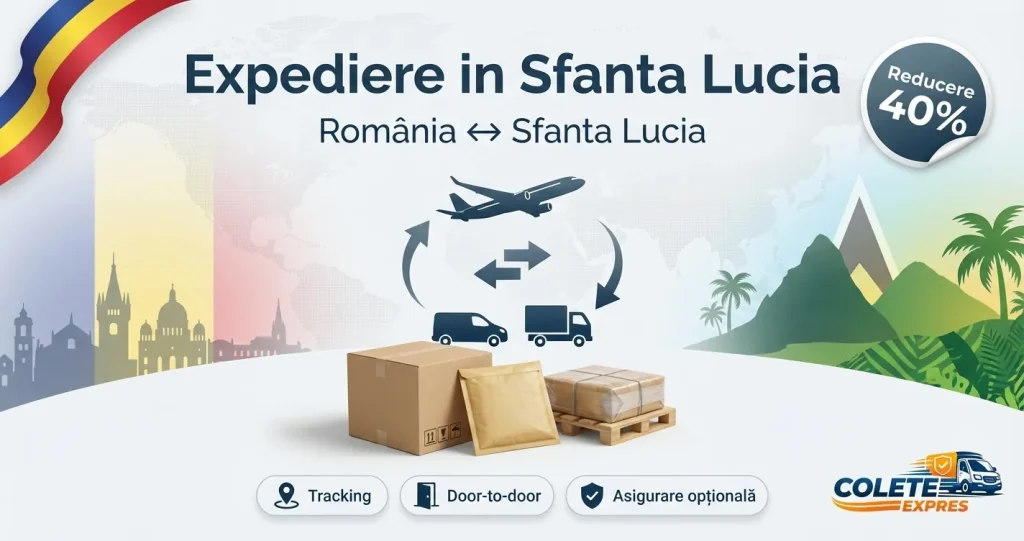 Banner Colete Expres pentru ruta Sfanta Lucia <-> Romania