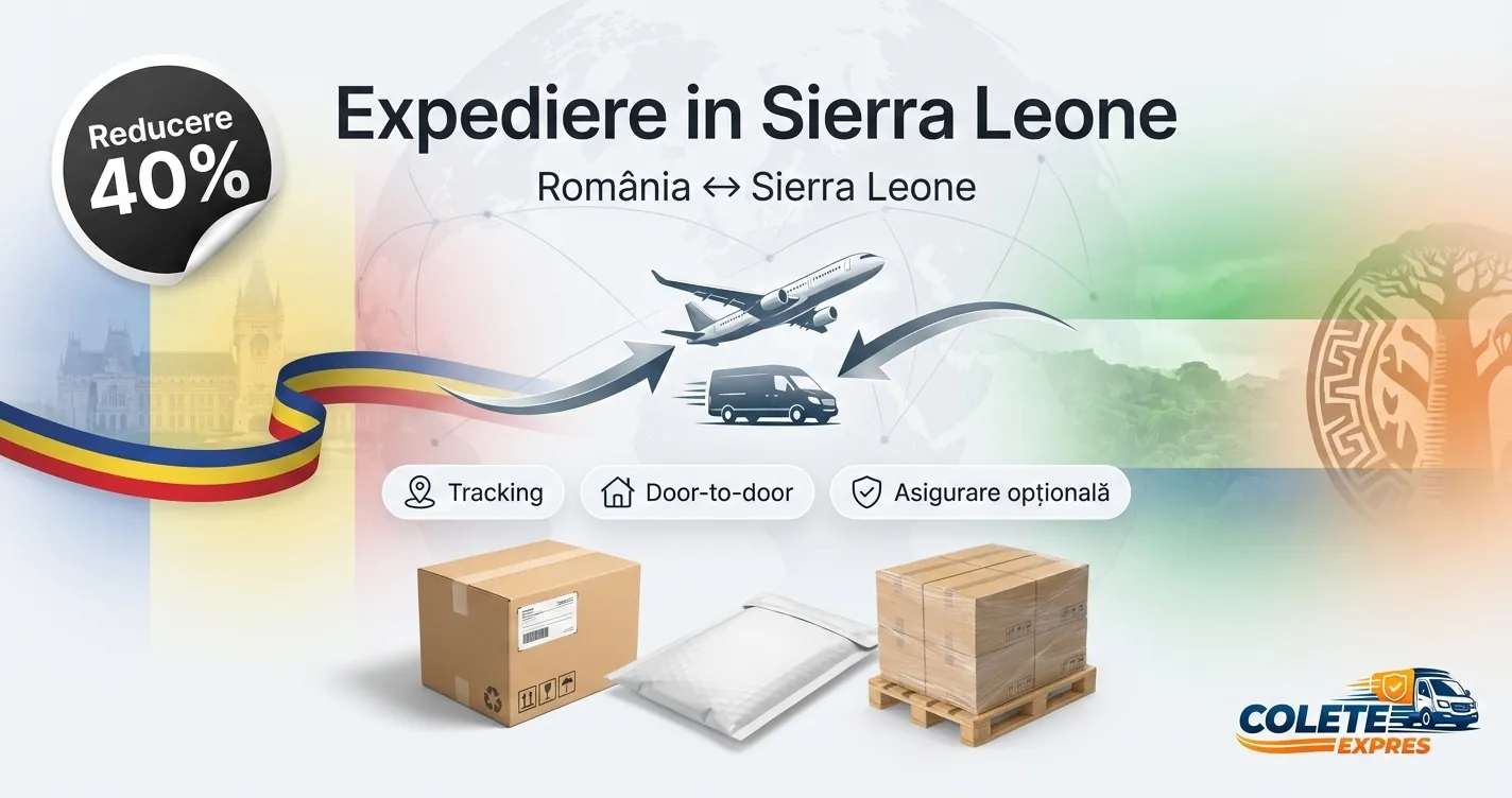Banner Colete Expres pentru ruta Sierra Leone  Romania