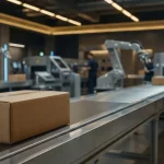 Centru logistic modern cu un pachet securizat pregătit pentru expedierea bunurilor de valoare