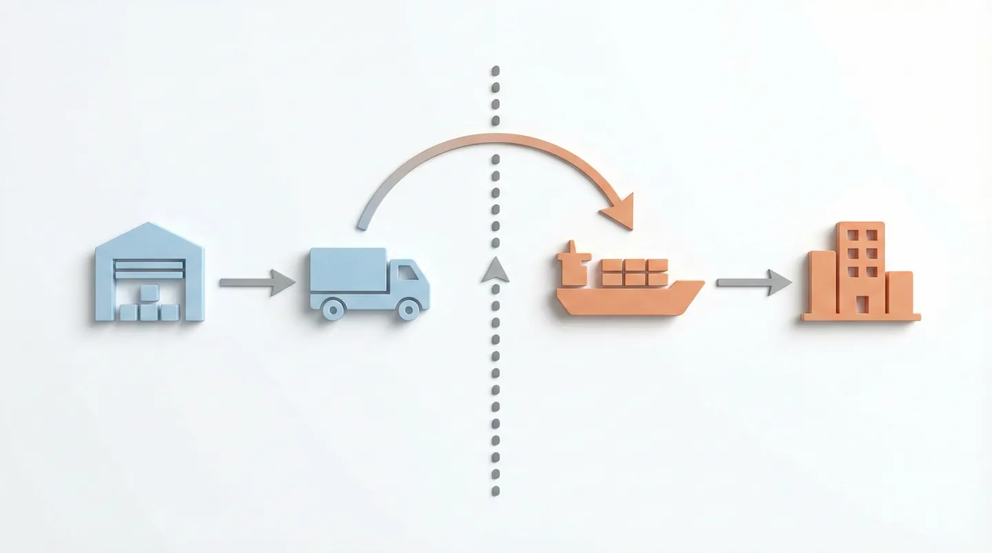 Diagramă transfer risc Incoterms 2020 între vânzător și cumpărător