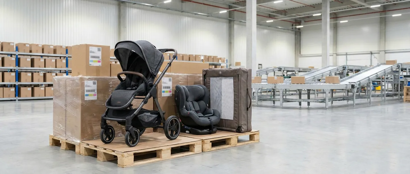 Echipamente pentru copii pregătite pentru expediere internațională prin curierat