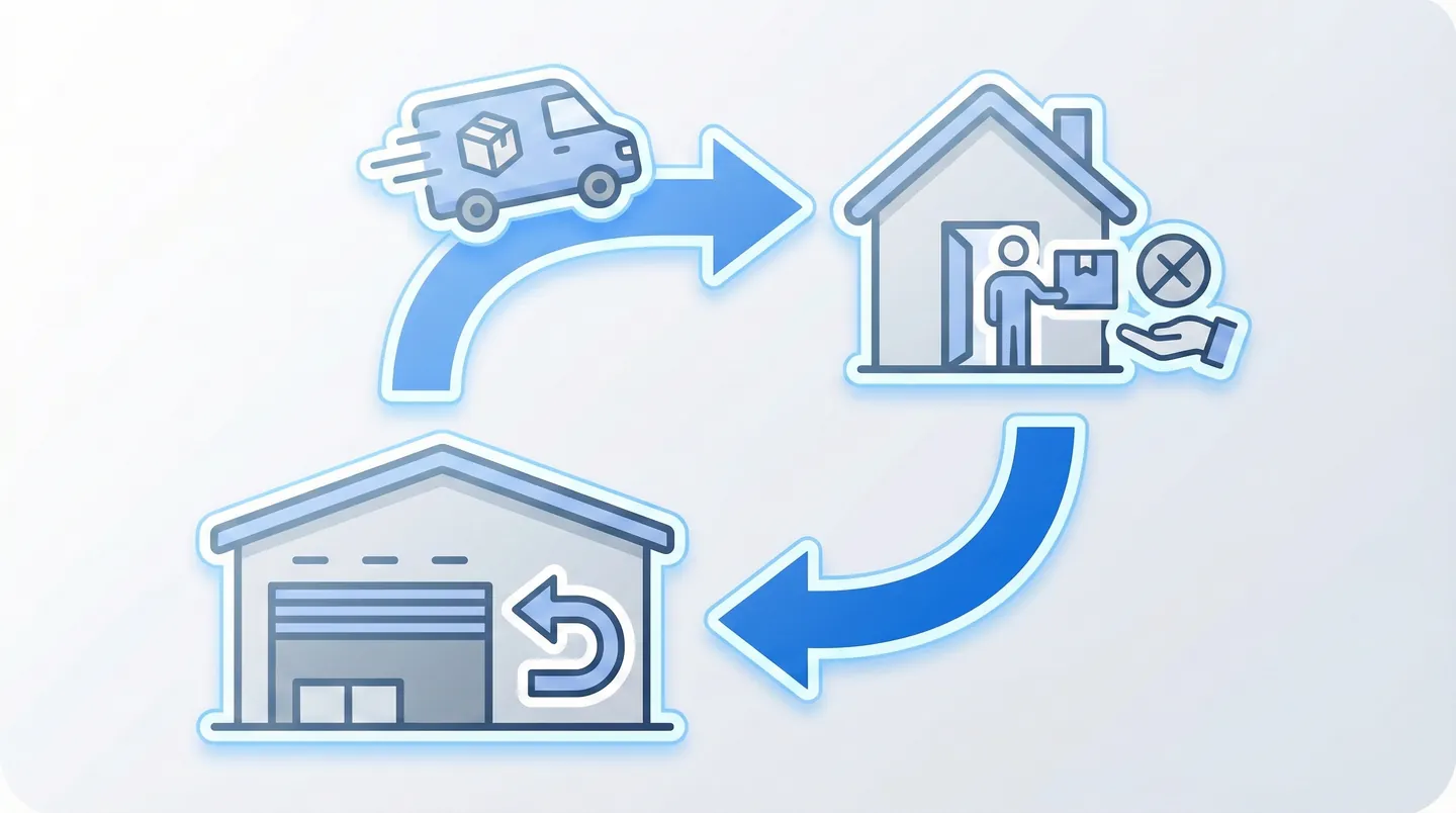 Grafic explicativ al fluxului de retur în cazul refuzului coletului