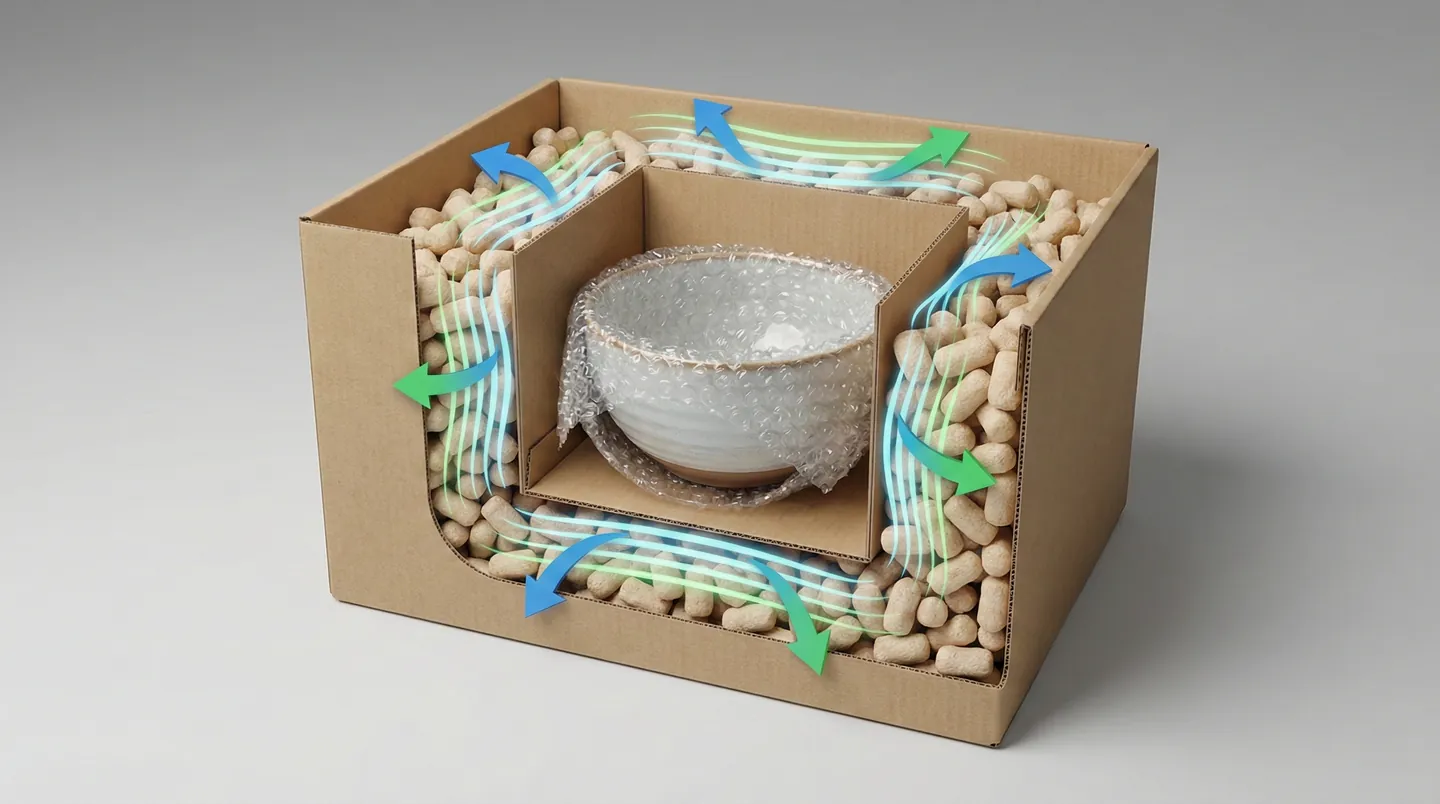 Metoda corectă de ambalare 'Box-in-Box' pentru ceramica fragilă exportată