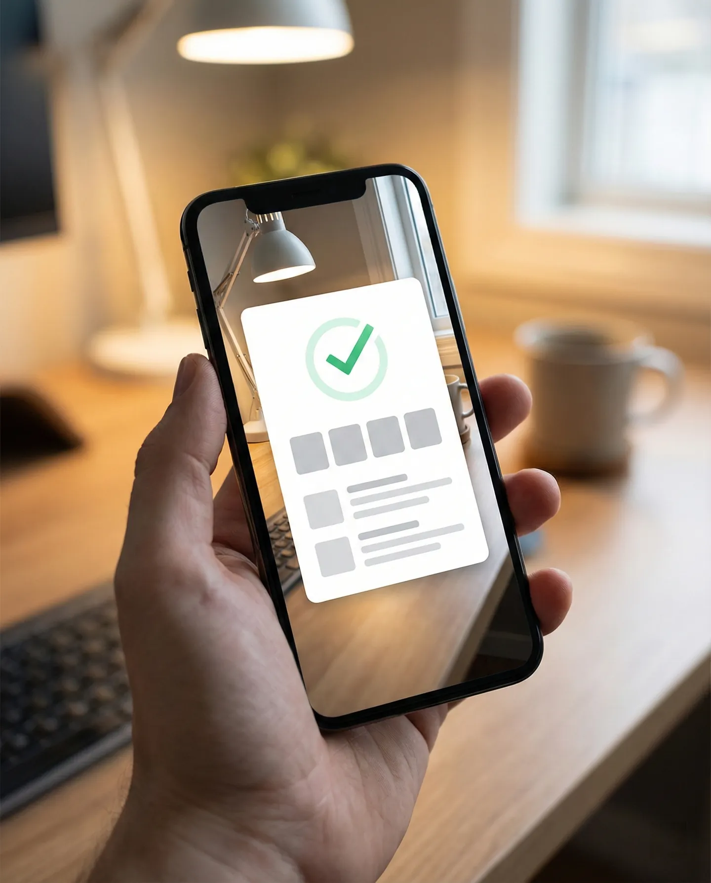 Notificare pe telefon confirmând succesul reclamației și încasarea banilor