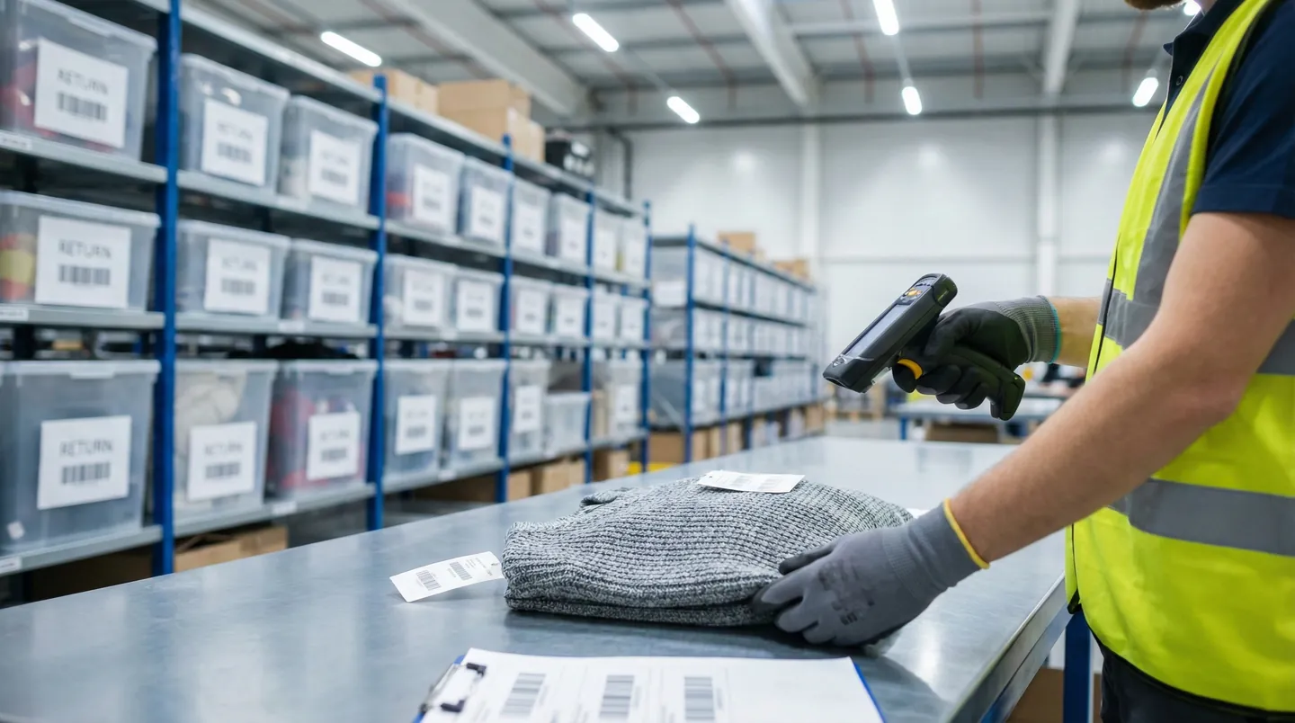 Procesare retururi fashion într-un depozit logistic