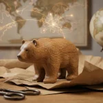 Produs românesc premium pregătit pentru export pe o masă de ambalare, cu o hartă globală în fundal