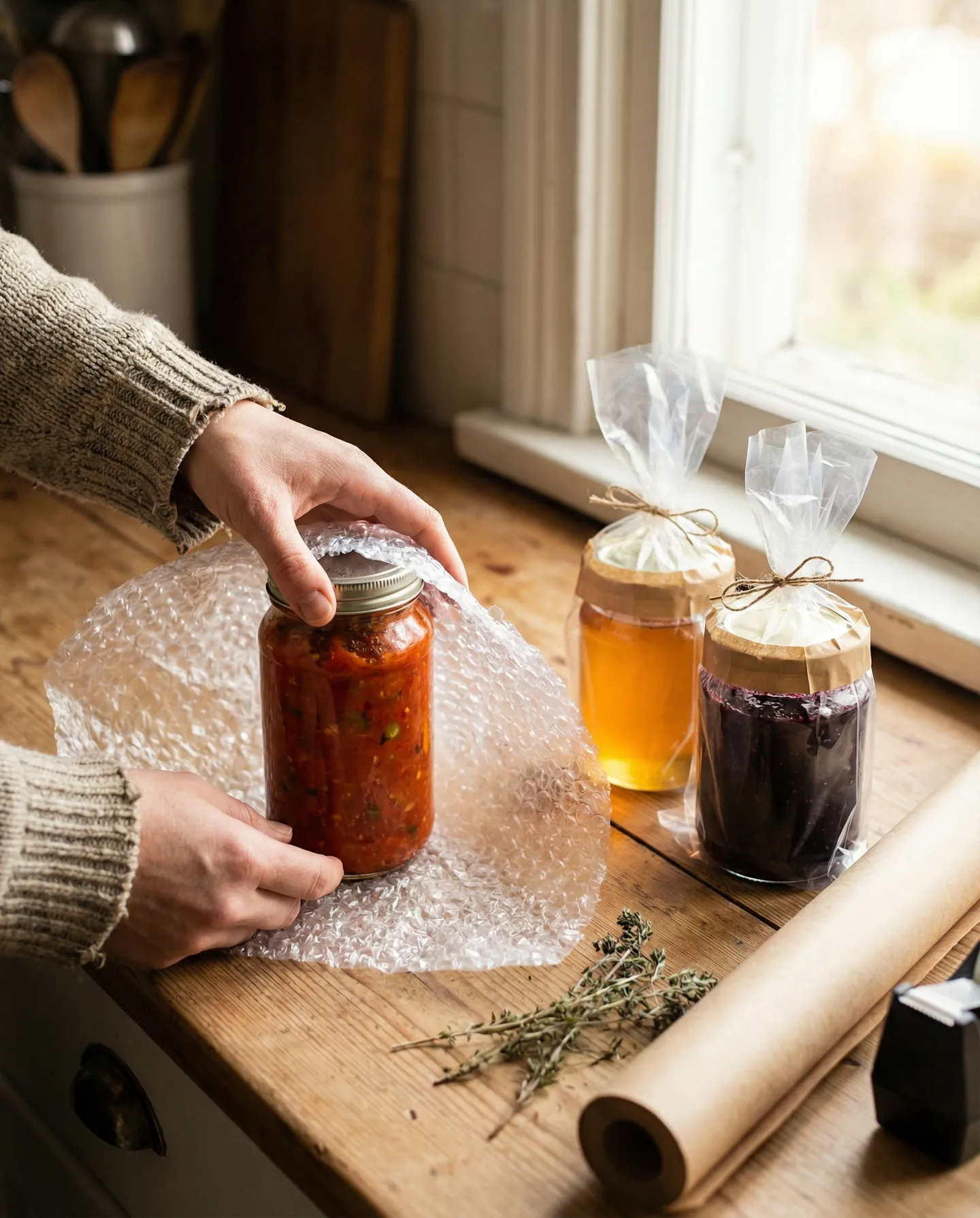 Protejarea borcanelor cu mâncare tradițională pentru expedierea internațională