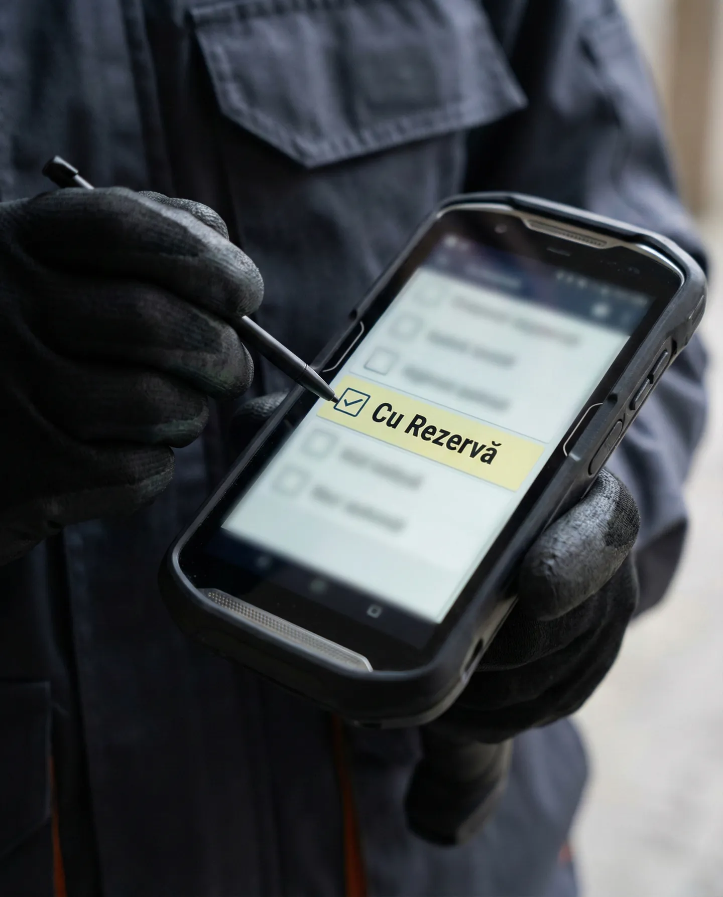 Semnarea pe scannerul curierului bifând opțiunea de verificare colet sau ambalaj deteriorat