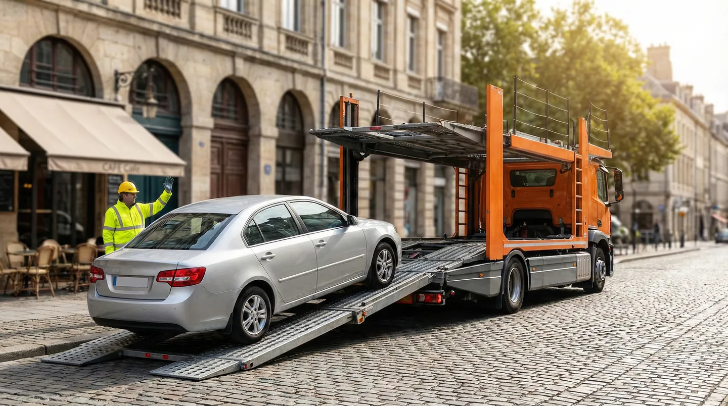 Transport auto pe platformă din Europa către România, alternativă sigură la condus