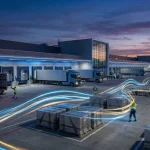 Centru logistic modern pregătit pentru transportul bateriilor EV conform reglementărilor 2026