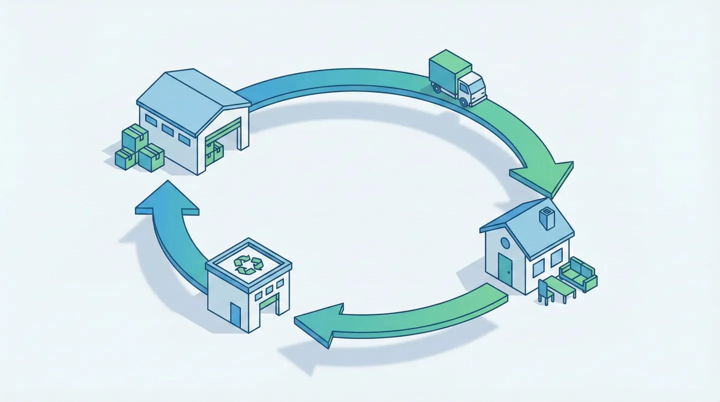 Managementul logisticii inverse Diagramă conceptuală a fluxului eficient de logistică inversă