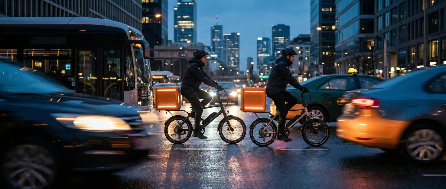 Livrare ultra-rapidă Q-Commerce în mediul urban modern cu vehicule electrice